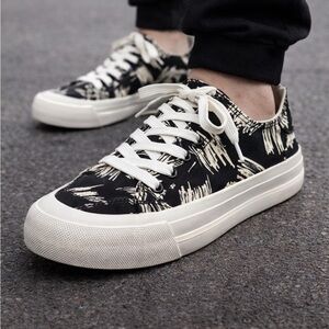 Women's Black and White Sneakers